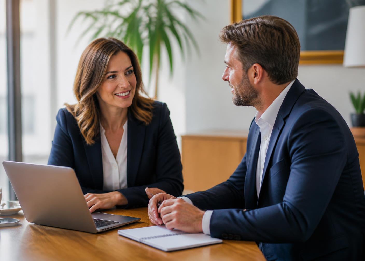 An AIRA, LLC consultant meeting with a business owner during a free consultation